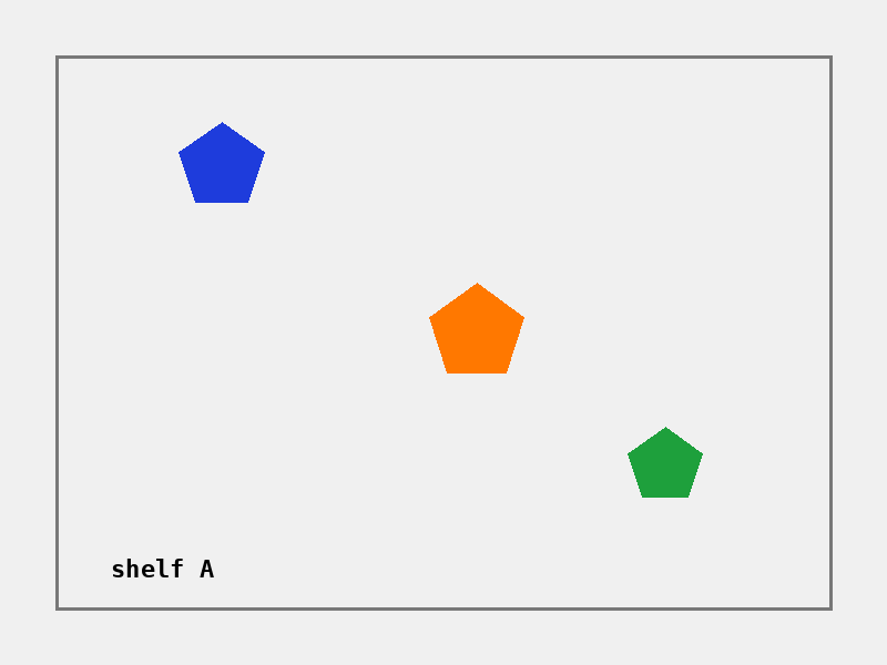 Shapes with one orange pentagon
